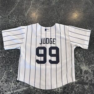 Kids New York Yankees White Pinstripe Baseball Jersey
